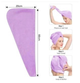 حوله کلاهی سر خشک کن دکمه دار فانتزی حمام جادویی میکروفایبر بسته 12 عددی عمده لوکیا