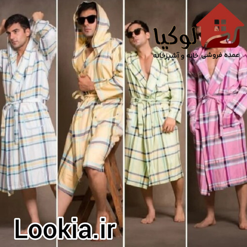 حوله تن پوش ابراهیمی یزدی سایز لارج L حوله یزدی پالتویی نخی جنس 100 درصد نخ حوله تنپوش عمده لوکیا