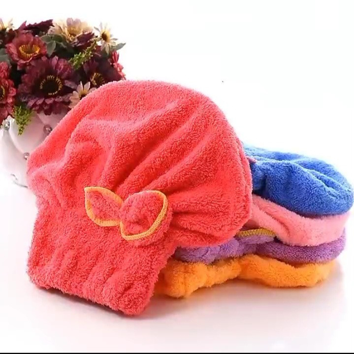 حوله کلاه سر خشک کن بسته 12 عددی کلاه حمام جادویی میکروفایبرعمده لوکیا