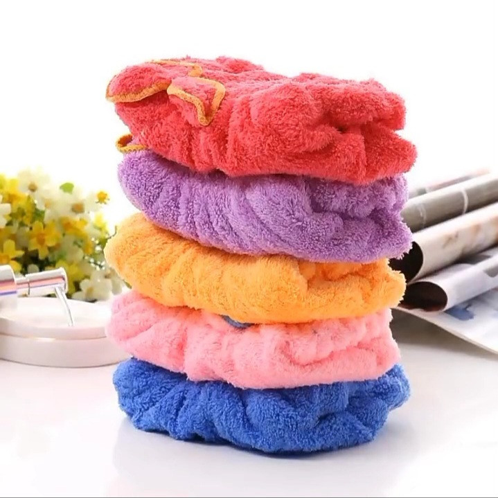 حوله کلاه سر خشک کن بسته 12 عددی کلاه حمام جادویی میکروفایبرعمده لوکیا